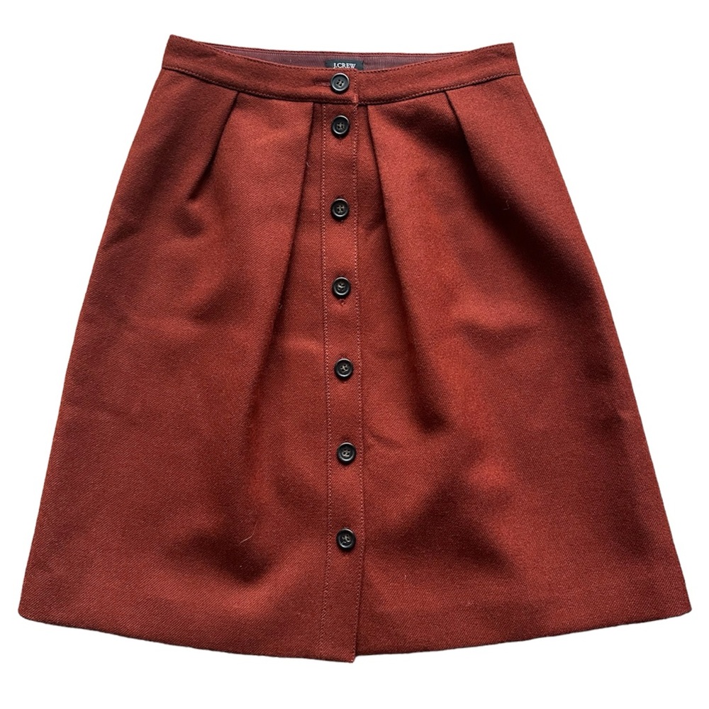 J.Crew Women’s Rust Wool A-Line Skirt - Picture 2 of 7